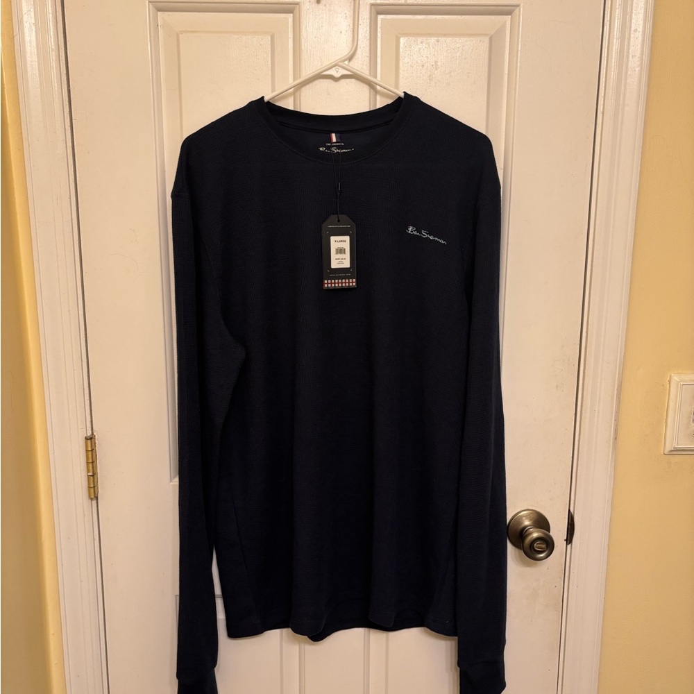 Ben Sherman NWT Men's Casual Navy Blue Long Sleeve Shirt